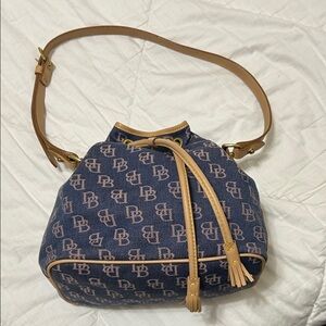 Dooney & Bourke Navy and Tan Crossbody Bag